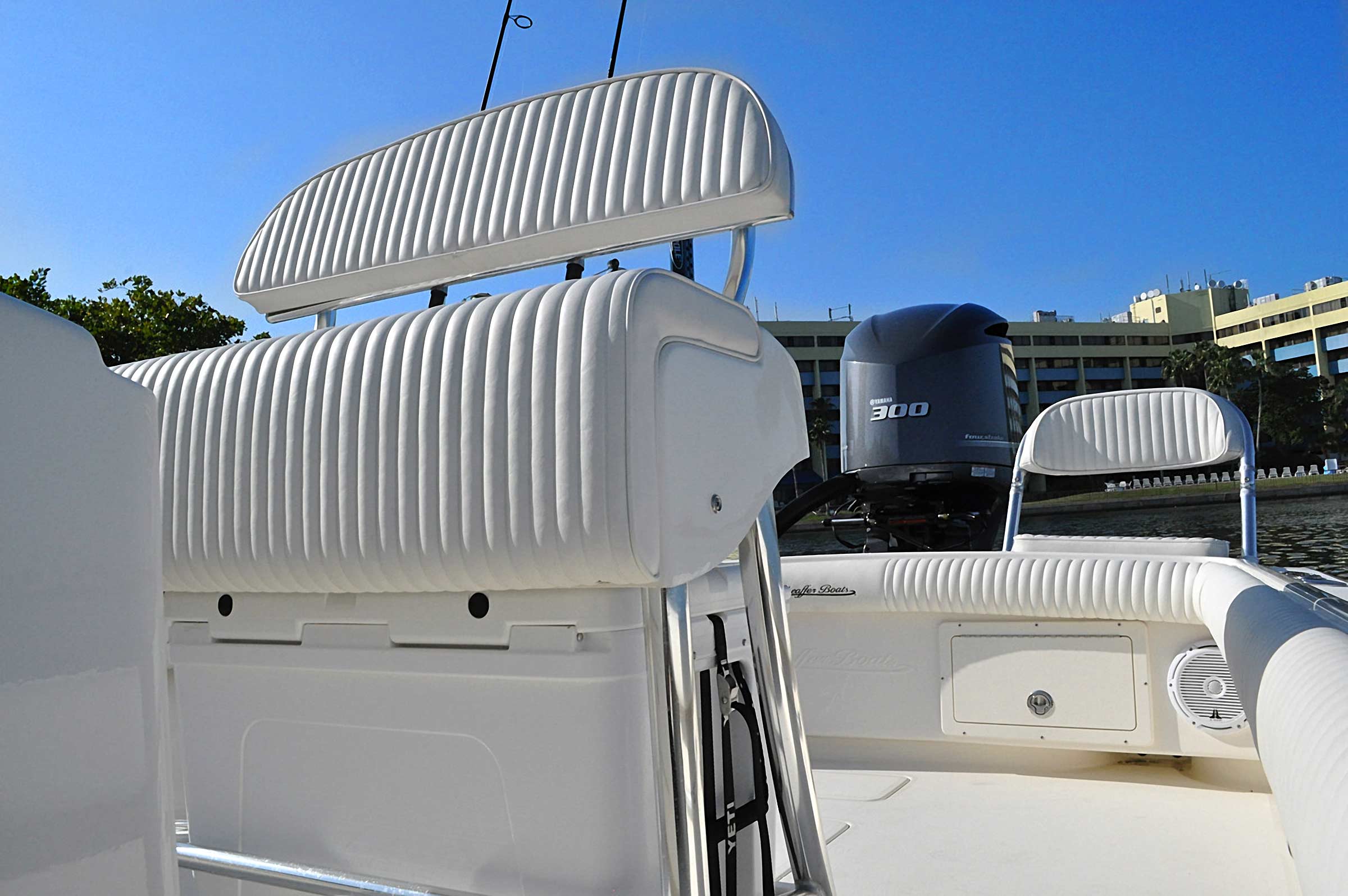 Sheaffer Marine Boat Upholstery Seating on a S240 Tampa's #1 Boat Builder