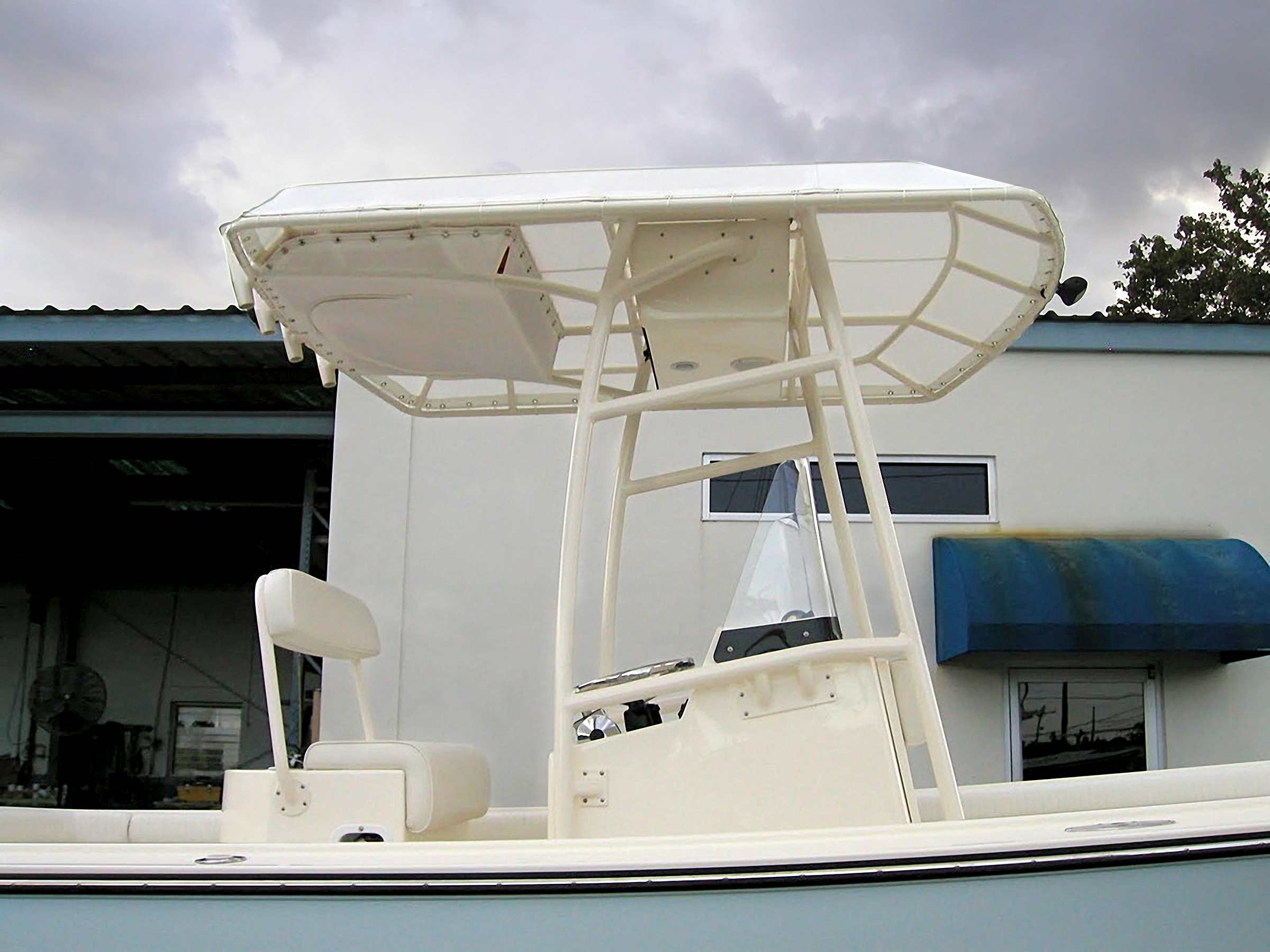 Sheaffer Marine Boat T-top on a S240 Tampa's #1 Boat Builder